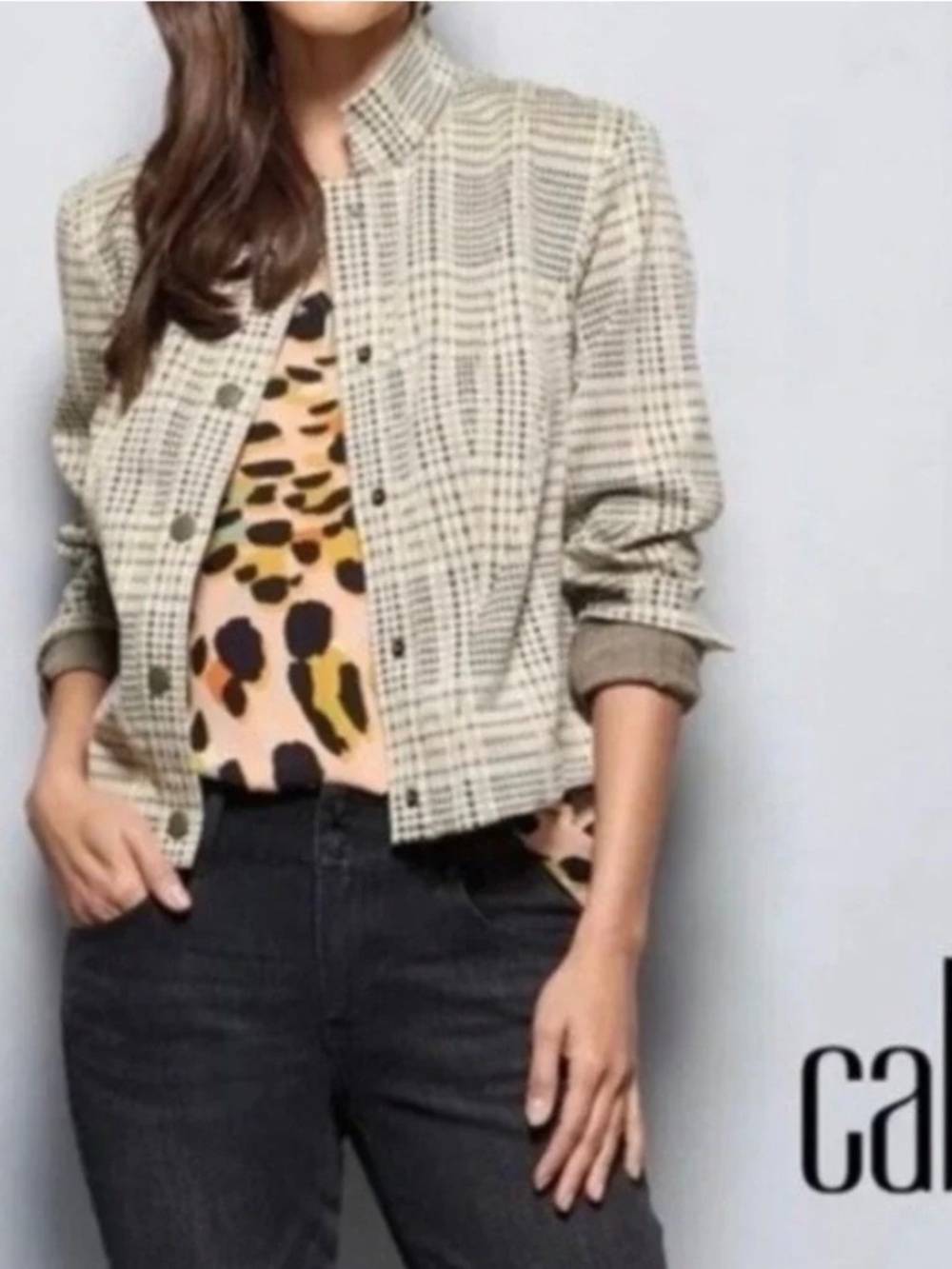 CAbi plaid, travel jacket with snap closure. - Picture 7 of 7